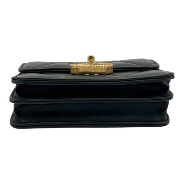 CC Clutch Black in Lambskin, Gold hardware - Image 5