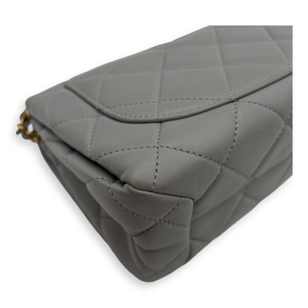 CC Crossbody Bag Grey in Lambskin, Gold hardware - Image 11