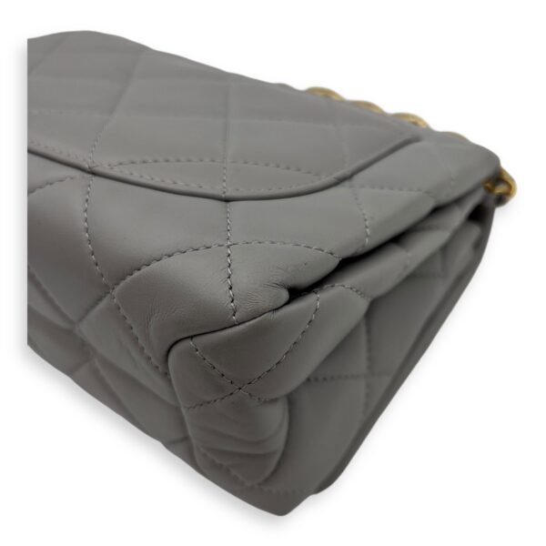 CC Crossbody Bag Grey in Lambskin, Gold hardware - Image 12