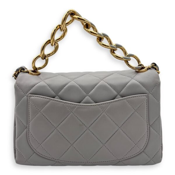 CC Crossbody Bag Grey in Lambskin, Gold hardware - Image 2