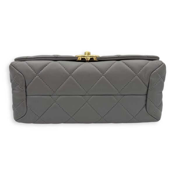 CC Crossbody Bag Grey in Lambskin, Gold hardware - Image 5