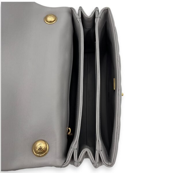 CC Crossbody Bag Grey in Lambskin, Gold hardware - Image 6