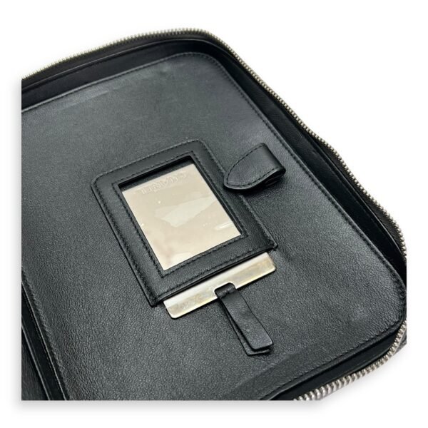 CC Filigree Large Silver Top Handle Bag in Caviar Leather, Silver hardware - Image 10