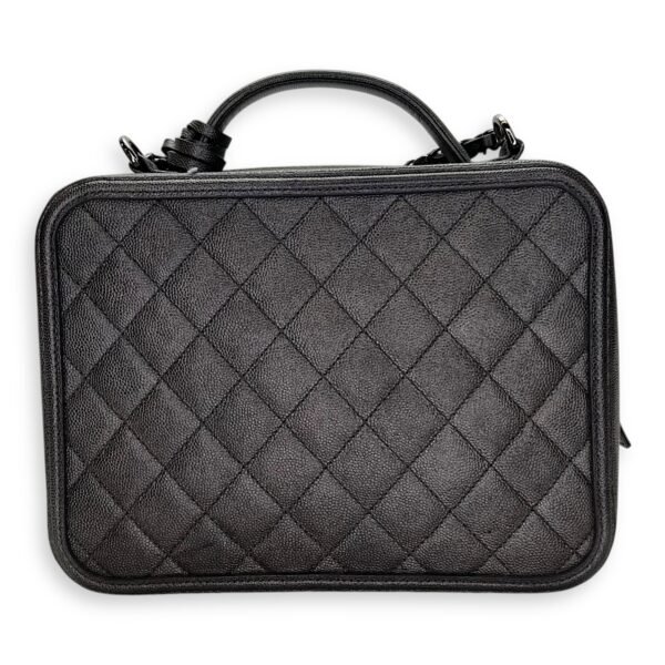 CC Filigree Large Silver Top Handle Bag in Caviar Leather, Silver hardware - Image 2
