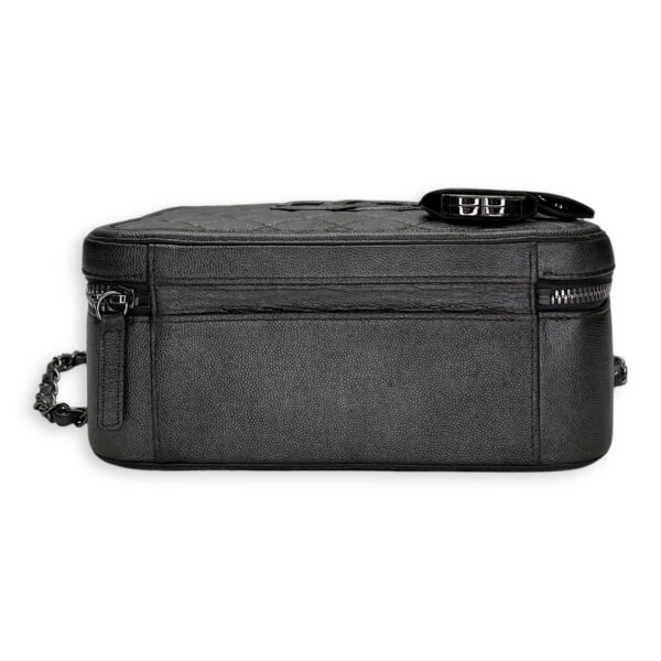 CC Filigree Large Silver Top Handle Bag in Caviar Leather, Silver hardware - Image 5
