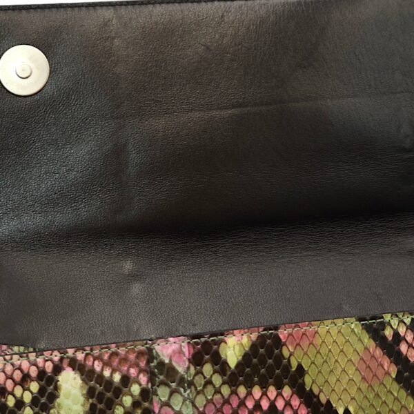 CC Flap Mini Multi-colour Top Handle Bag in Python Leather, Brushed Palladium hardware - Image 8