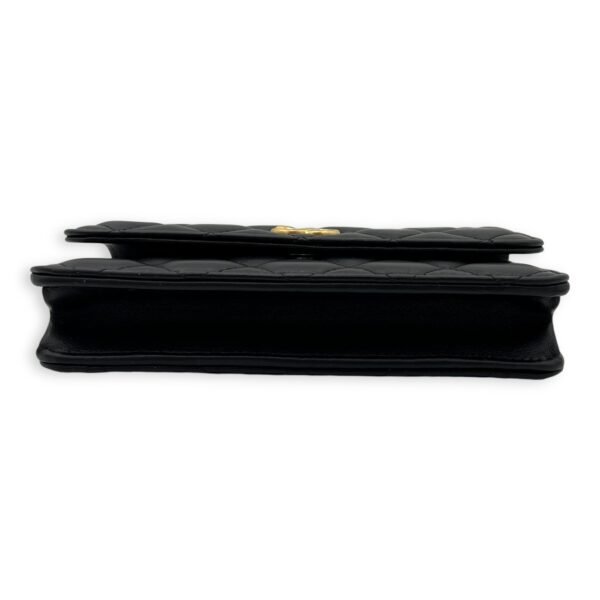 CC Phone Black Wallet On Chain in Lambskin, Gold hardware - Image 5