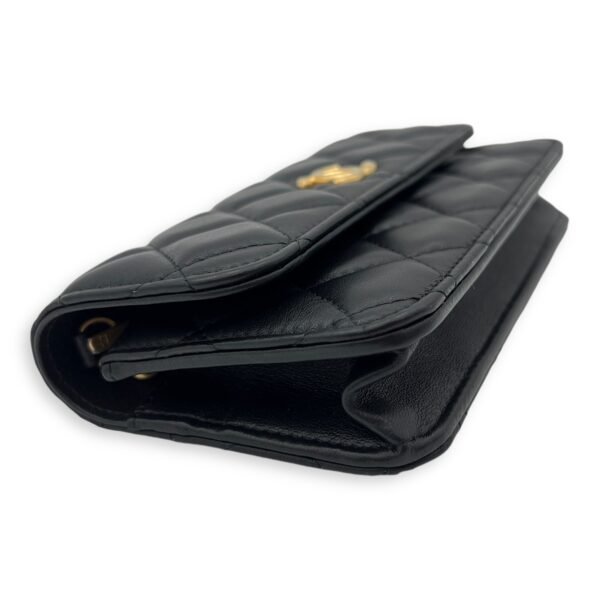 CC Phone Black Wallet On Chain in Lambskin, Gold hardware - Image 7