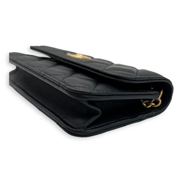 CC Phone Black Wallet On Chain in Lambskin, Gold hardware - Image 8