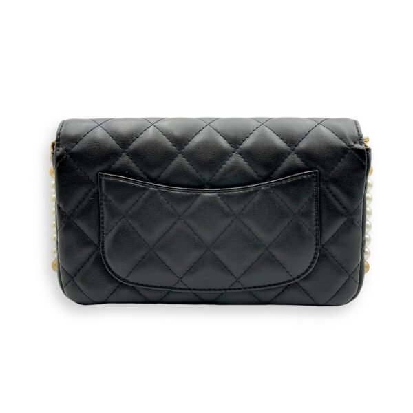 CC Quilt Black Crossbody Bag in Lambskin, Gold hardware - Image 2