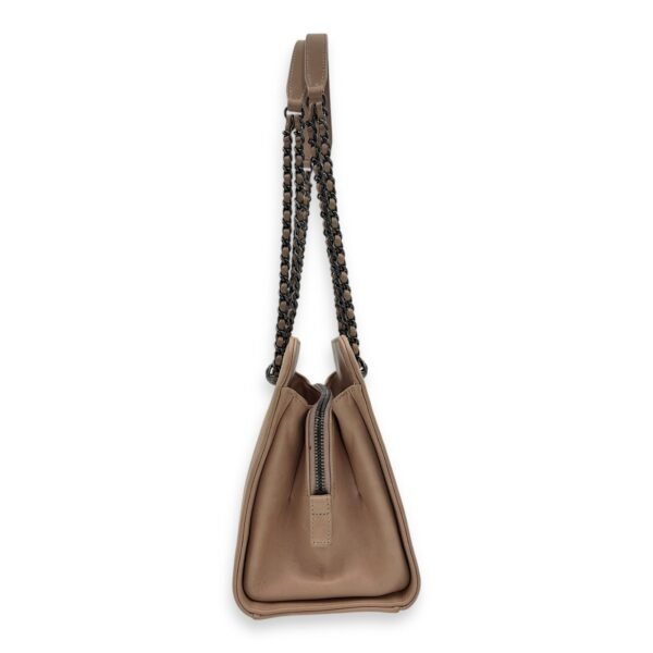 CC Quilted Beige Tote Bag in Calfskin, Ruthenium hardware - Image 3