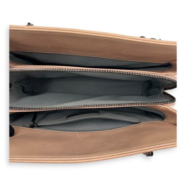 CC Quilted Beige Tote Bag in Calfskin, Ruthenium hardware - Image 6