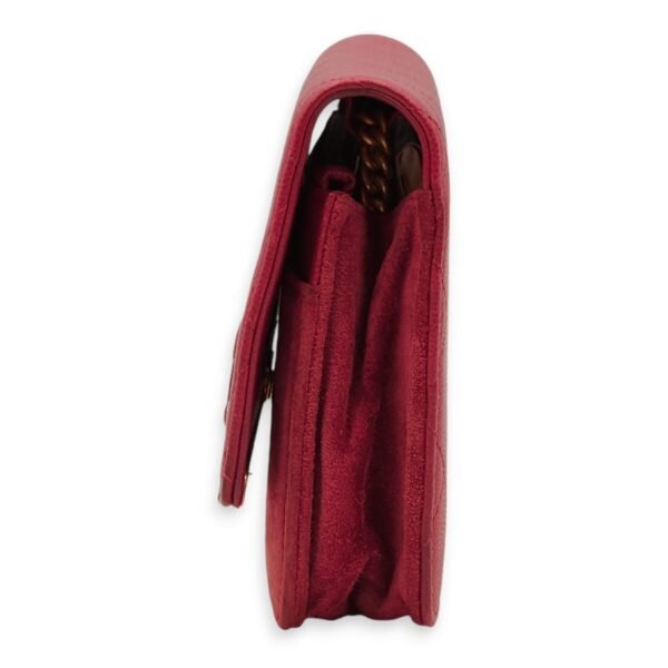 CC Quilted Seasonal Red Wallet On Chain in Caviar/Suede, Gold hardware - Image 10