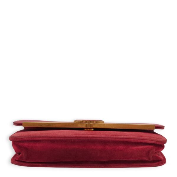 CC Quilted Seasonal Red Wallet On Chain in Caviar/Suede, Gold hardware - Image 11