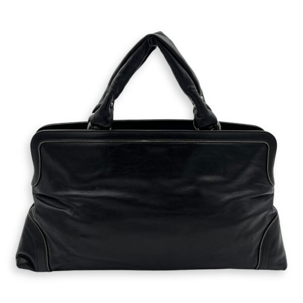 CC Shopping Black Tote Bag in Calfskin, Silver hardware - Image 2