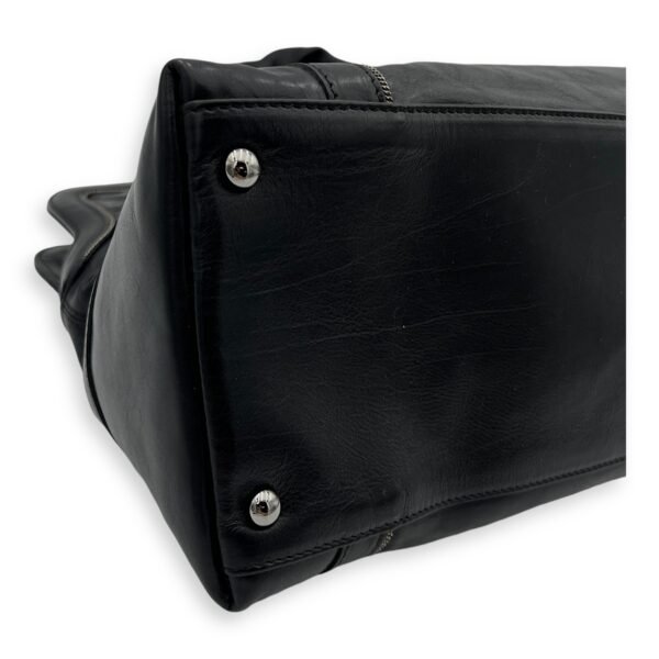 CC Shopping Black Tote Bag in Calfskin, Silver hardware - Image 9