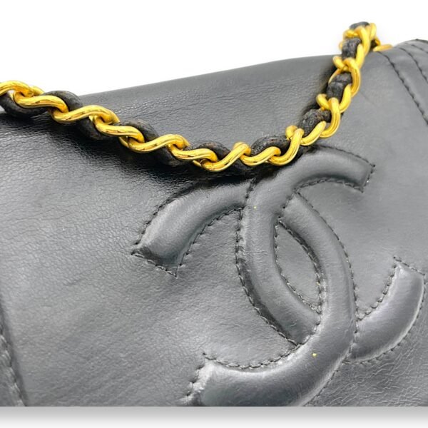 CC Shoulder Bag Black in Calfskin, Gold hardware - Image 6
