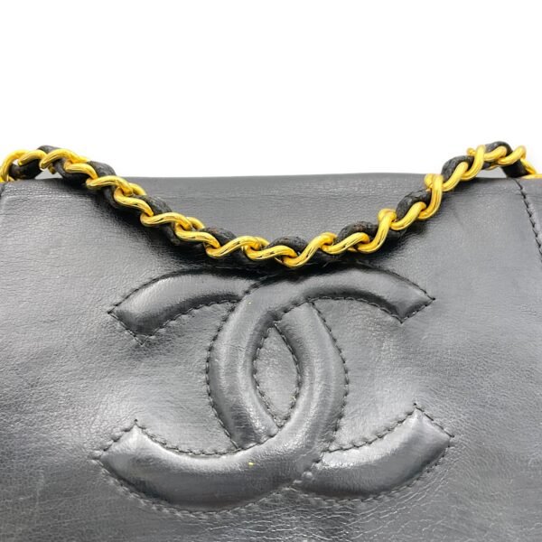 CC Shoulder Bag Black in Calfskin, Gold hardware - Image 7