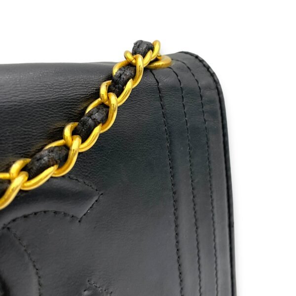 CC Shoulder Bag Black in Calfskin, Gold hardware - Image 9