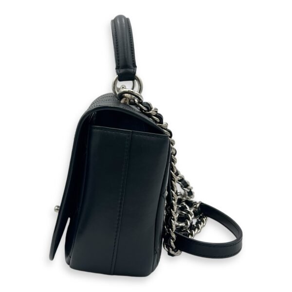 CC Shoulder Bag Black in Calfskin, Silver hardware - Image 3
