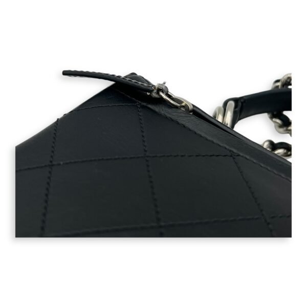 CC Shoulder Bag Black in Calfskin, Silver hardware - Image 9