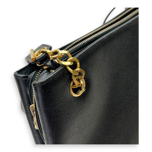 CC Vintage Black Tote Bag in Caviar Leather, Gold hardware - Image 12