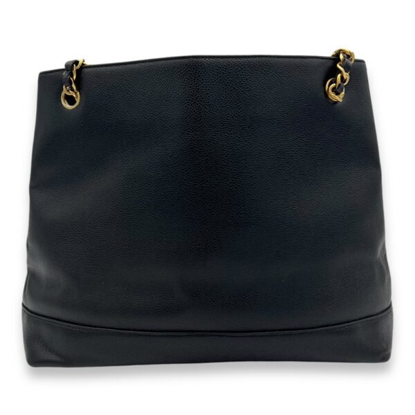 CC Vintage Black Tote Bag in Caviar Leather, Gold hardware - Image 3