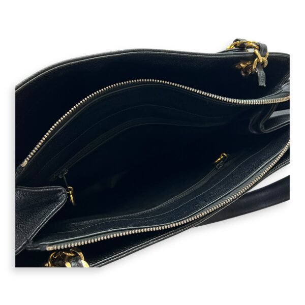 CC Vintage Black Tote Bag in Caviar Leather, Gold hardware - Image 7