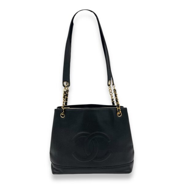 CC Vintage Black Tote Bag in Caviar Leather, Gold hardware - Image 8