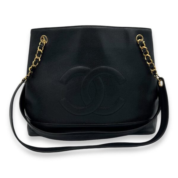 CC Vintage Black Tote Bag in Caviar Leather, Gold hardware - Image 9
