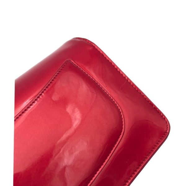 CC Wallet On Chain Red in Patent Leather, Silver hardware - Image 7