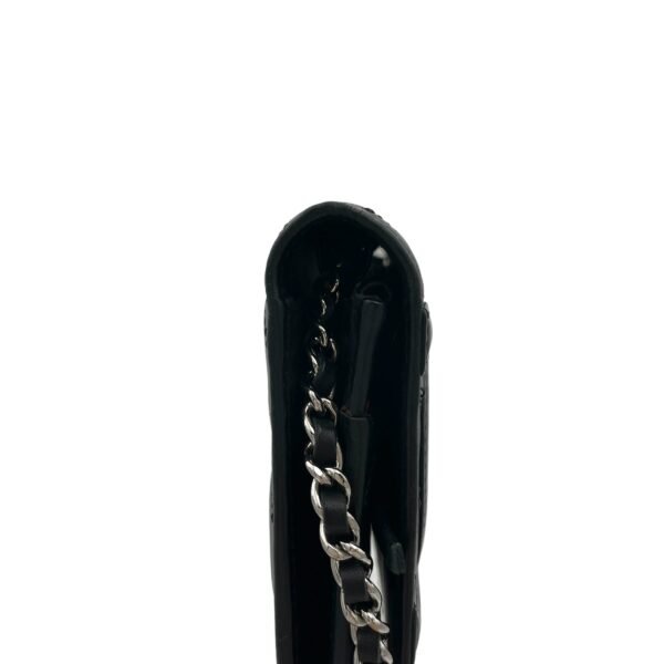 Cambon Black Wallet On Chain in Calfskin, Silver hardware - Image 8