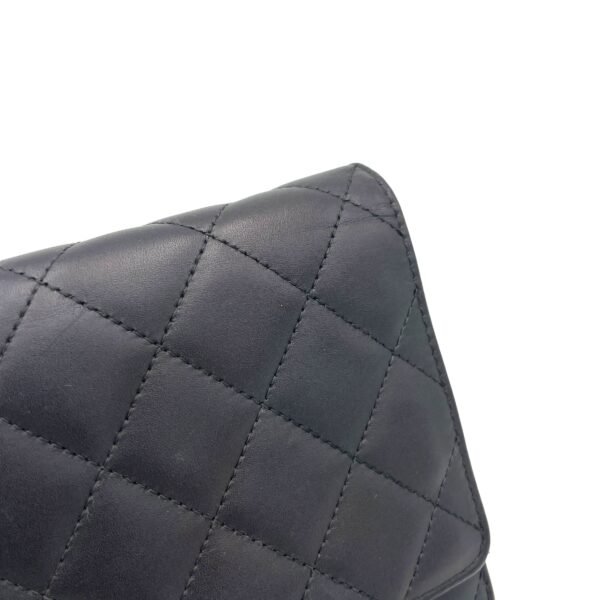 Cambon Black Wallet On Chain in Calfskin, Silver hardware - Image 9