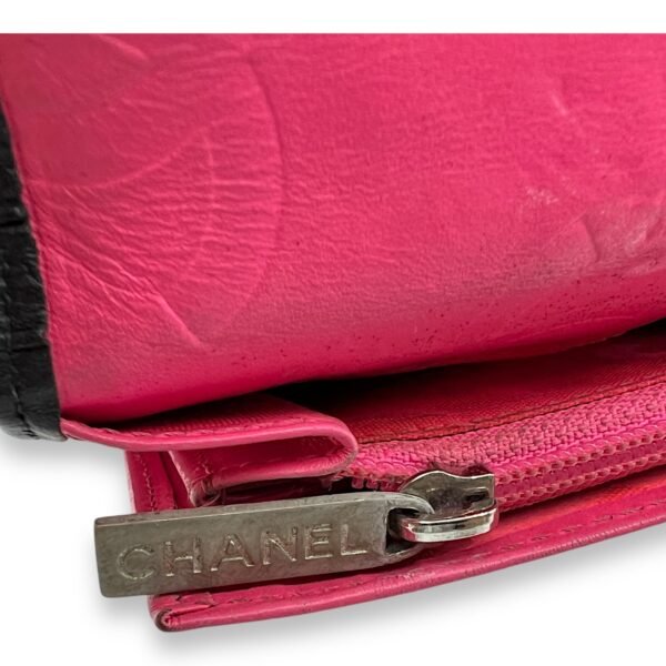 Cambon Long Black Wallet in Calfskin, Silver hardware - Image 14