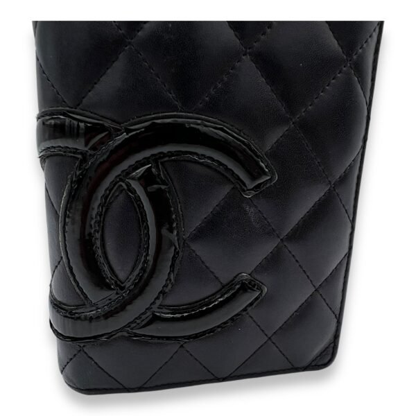 Cambon Long Black Wallet in Calfskin, Silver hardware - Image 6