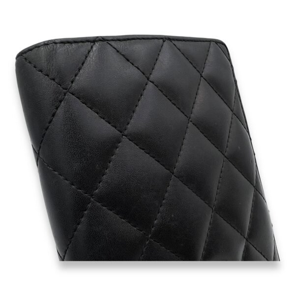 Cambon Long Black Wallet in Calfskin, Silver hardware - Image 9
