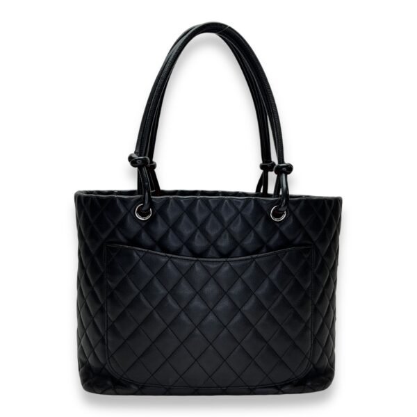 Cambon Tote Bag  Black in Lambskin , Silver Hardware - Image 2