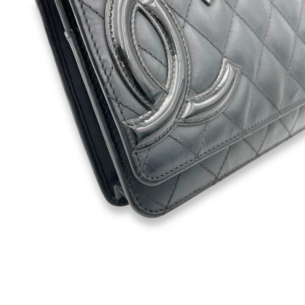 Cambon Wallet On Chain Black in Calfskin, Silver hardware - Image 10