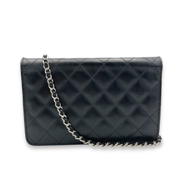 Cambon Wallet On Chain Black in Calfskin, Silver hardware - Image 2