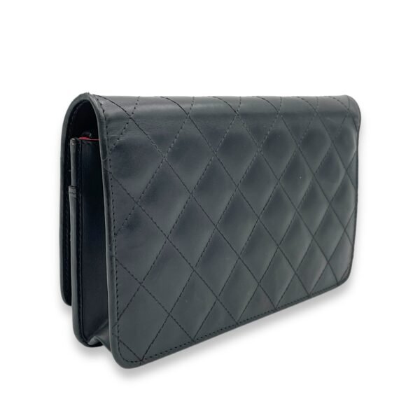 Cambon Wallet On Chain Black in Calfskin, Silver hardware - Image 4