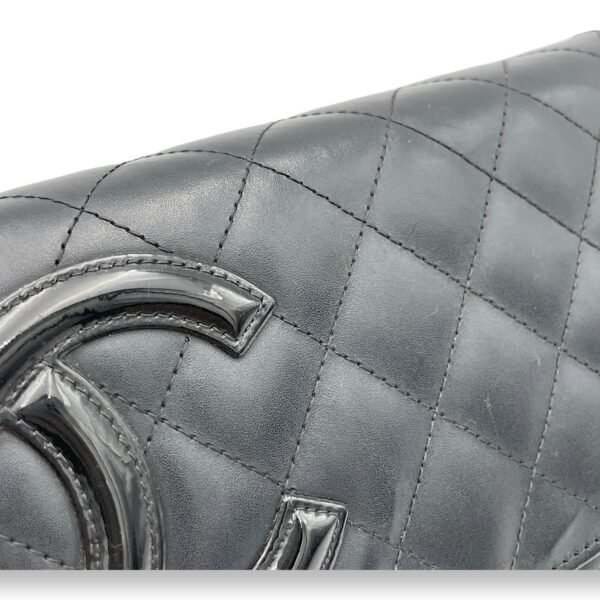 Cambon Wallet On Chain Black in Calfskin, Silver hardware - Image 6