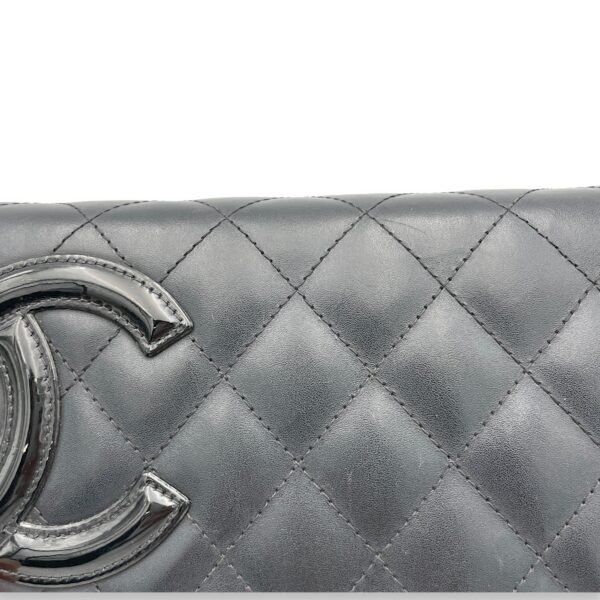 Cambon Wallet On Chain Black in Calfskin, Silver hardware - Image 7