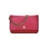Camelia Pink Wallet on Chain in Lambskin, Gold hardware