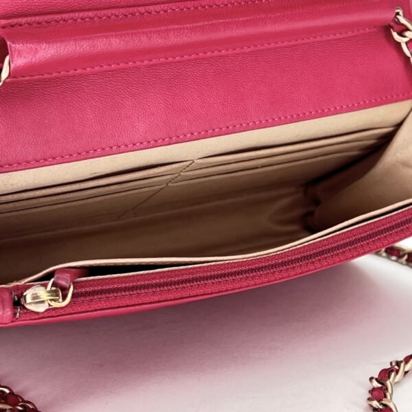 Camelia Pink Wallet on Chain in Lambskin, Gold hardware - Image 14