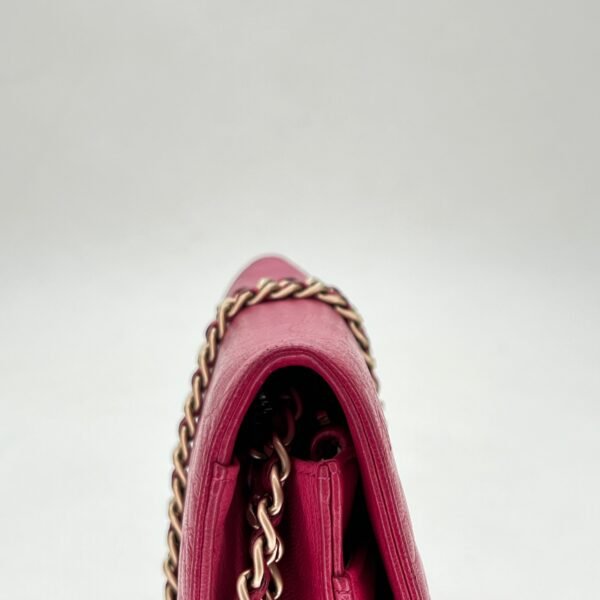 Camelia Pink Wallet on Chain in Lambskin, Gold hardware - Image 8