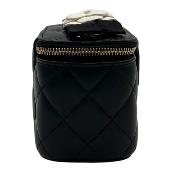 Camellia Vanity Mini Black Crossbody Bag in Lambskin, Gold hardware - Image 3
