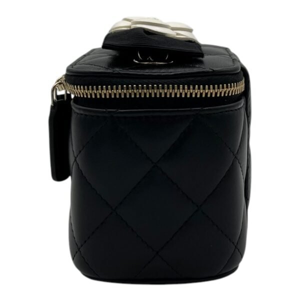 Camellia Vanity Mini Black Crossbody Bag in Lambskin, Gold hardware - Image 4