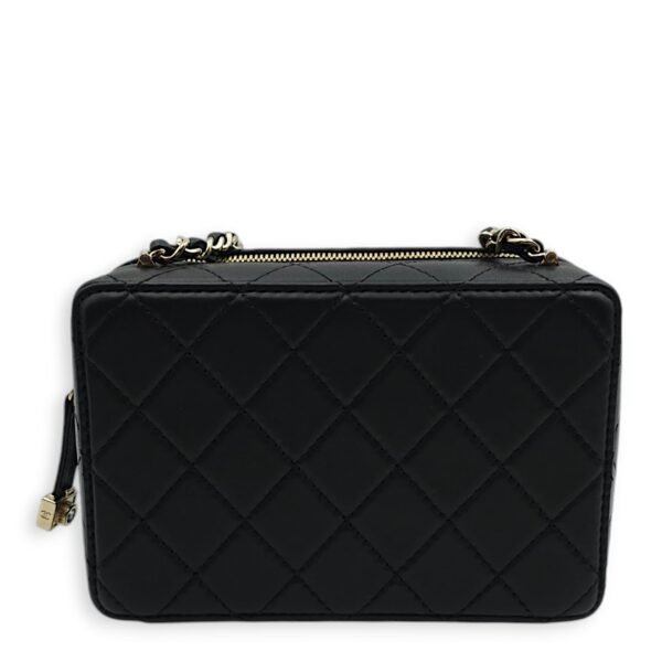 Camera Black Crossbody Bag in Lambskin, Gold hardware - Image 2