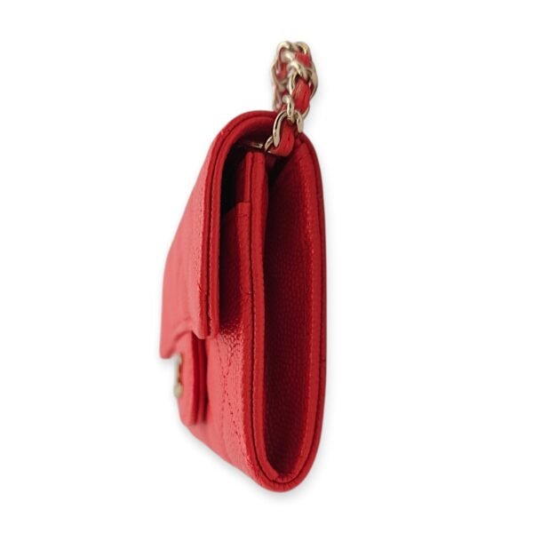 Card Holder Orange Belt Bag in Caviar Leather, Gold hardware - Image 3