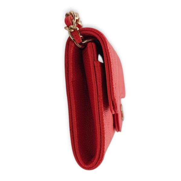 Card Holder Orange Belt Bag in Caviar Leather, Gold hardware - Image 4